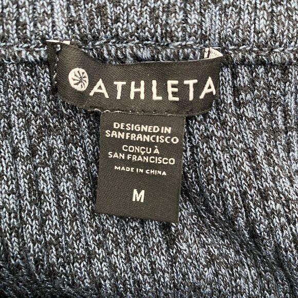 Athleta Reverie Wide Leg Lounge Pants Womens Medium Blue Heather Sweater Knit - Picture 10 of 13